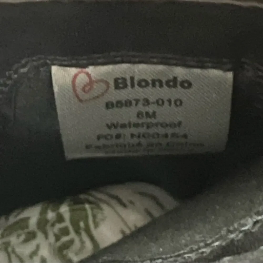 Blondo Tula Black Leather Waterproof Moto Boots Women Size 6